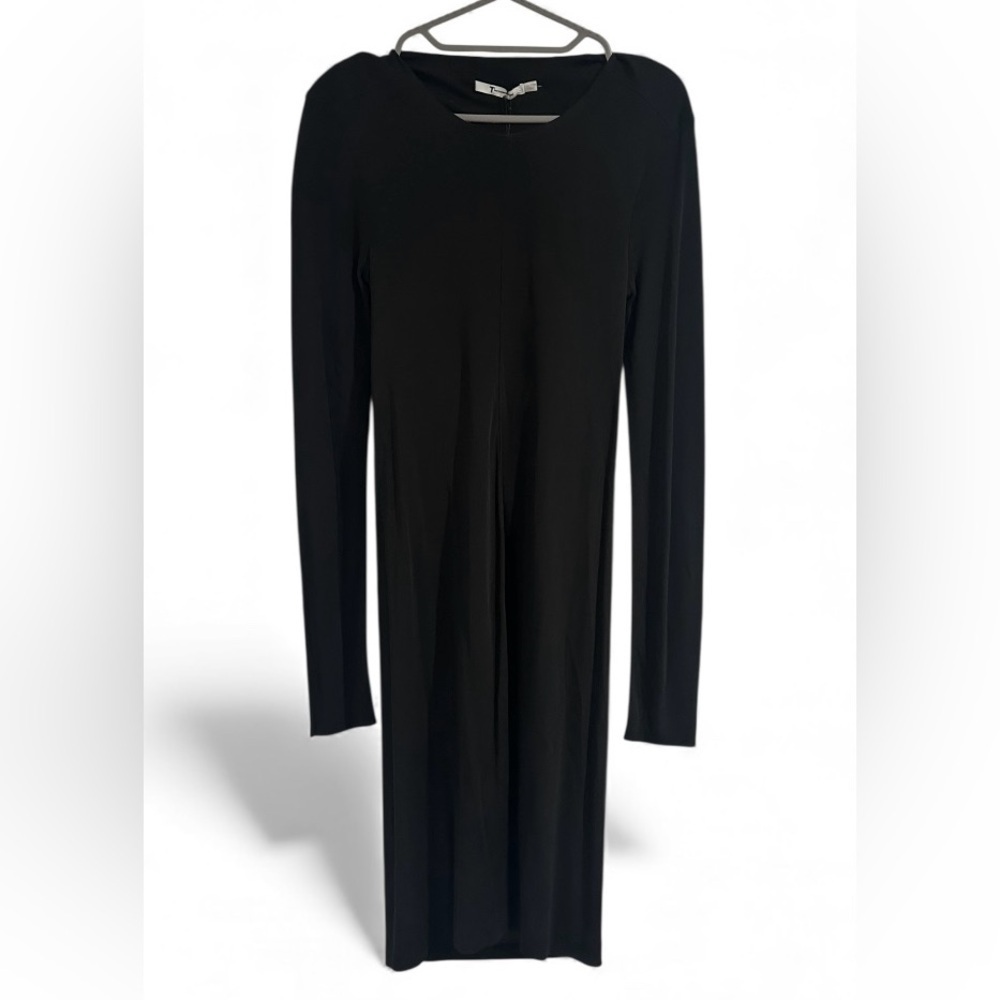 T by A l e x a n d e r Wang Matte Jersey Long Sleeve Back Cowl Mini Dress - Picture 5 of 10